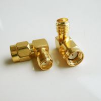 1X Pcs Type L RP SMA RPSMA RP-SMA Male tp SMA Female Plug 90 Degree Right Angle Gold Brass RF Connector Adapter Electrical Connectors