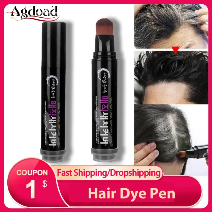 Agdoad Temporary Hair Dye Pen Instant White Hair Cover Natural DIY Hair