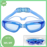 ?【Lowest price】Jay แว่นตาว่ายน้ำสายตาสั้นปลั๊กอุดหูมืออาชีพซิลิโคน Anti FOG SWIM goggle