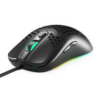 IBlancod GM01 USB เมาส์สำหรับเล่นเกมแบบมีสาย Ergonomic Lightweight Mouse RGB Backlight Effect 6-Gear DPI Hollow-Out Design