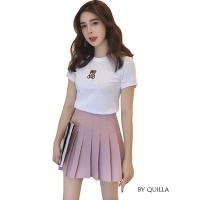 COD Letitia Robbins พร้อมส่ง เสื้อยืดแขนสั้นรูปหมี QUILLA Casual Cute Womens T-Shirt Tee Top