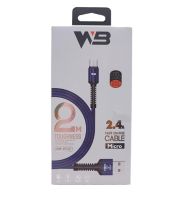 WB สายชาร์จเเละเชื่อมต่อข้อมูล Micro USB ชาร์จเร็ว รุ่น WB-8306 ยาว 2 เมตร (2.4A) คละสี