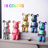 18รูปแบบ Bearbrick 400 รูปปั้นโต๊ะอุปกรณ์ตกแต่งห้องนอนและห้องนั่งเล่นหรูหราหุ่นของขวัญคริสต์มาสรูปการกระทำ