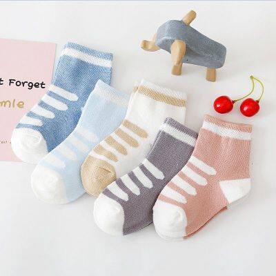 5 pairsset Kids Design fadeless Soft Infant Socks Spring and Summer Mesh Childrens Socks Thin Cute Ears Baby Socks Cotton Newborn Baby Socks Factory Outlet