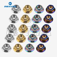 Wanyifa Ti Nut M5 Flange Nut untuk Sepeda Motor Titanium Pengikat 5Pcs