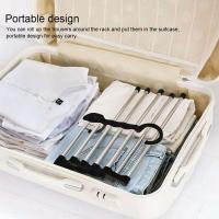 3 Pcs of Versatile Multifunctional Retractable Folding Wardrobe Pants Rack Stainless Steel Five in One Magic Pants Rack