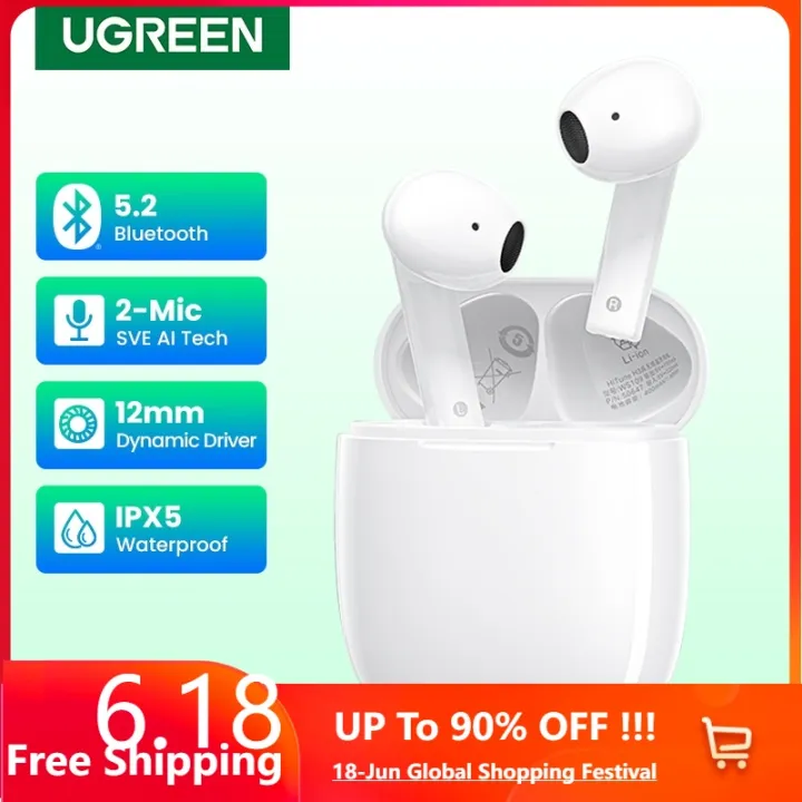 UGREEN HiTune H3 TWS Bluetooth 5.2 Earphones Wireless Headphones ENC ...