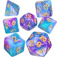 【LZ】 Nebula Glitter Polyhedral Dice Set D4 D6 D8 D10 D   D12 D20 RPG Jogos de Mesa