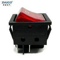 ‘；【=- 1PC KCD4-201NB-4P-R 30X22mm Mounted Hole 4 Pins DPST ON OFF Power Rocker Switch Heavy Duty 15A 250VAC With 220V Red LED Light