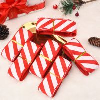 5 Yards Christmas Ribbons Red White Twill Print Polyester Ribbon Xmas Tree Streamers Gift Wrap Ribbon Merry Christmas Decoration Gift Wrapping  Bags