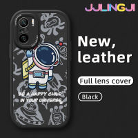 Jlingji เคสสำหรับ Xiaomi Poco F3 Redmi K40 Pro,เคสการ์ตูนน่ารักลายนักบินอวกาศดีไซน์ใหม่นุ่มหนังบางซิลิกาเคสโทรศัพท์เจลฝาปิดเลนส์เต็มเคสกันกระแทกกล้องกันกระแทก