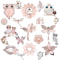 TODOX Opal Stone women Brooches lovely Cartoon Crystal butterfly animal insect Rhinestone pins man angel model multi style gifts