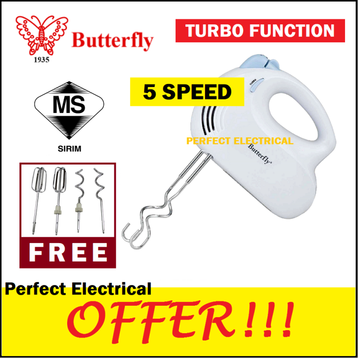 Butterfly 5 Speed Electric Hand Mixer BM4211 with Turbo Function Lazada