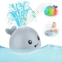 Baby Spray Water Bath ToysKids Shower Swim Pool Bathing ToysElectric Whale Bath Ball with Light Music LED Light Toys