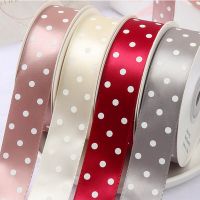 2-5 Yard Round Dot Ribbon Lover Gifts Box Packaging Wedding Event Party Christmas Handmade Bow Hair Accessory Cake Bouquet Decor Gift Wrapping  Bags