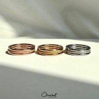 Triplets sandy 14k ring set. (เซ็ตแหวน 3 วง สวยทน โดนแอลกอฮอล์ได้ ไม่ลอก)