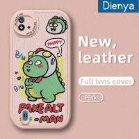 Dienya เคสสำหรับ Realme C20 C15 C11 C20A 2020 C11 2021 Narzo 50i การ์ตูนน่ารักลายไดโนเสาร์ซูเปอร์แมนใหม่โทรศัพท์ดีไซน์ด้านข้างฝาครอบ Lensa Kontak หนังดีไซน์ใหม่กล้องบางป้องกันเคสกันกระแทก