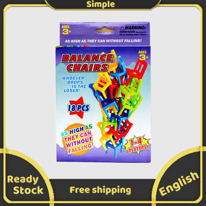 Balance Chair Board Game 18Pcs Chairs Stacking Chairs Block Toy Desk