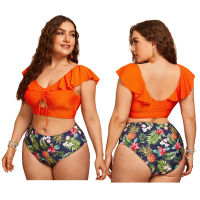 2021 New Women Push Up Bikinis Set Swimwear Plus Size High Waist Swimsuit Larges Big Plussize Swimming Suits Bathing Beachwear