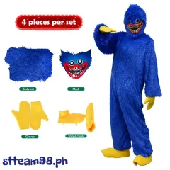 Rainbow Friends Costume For Kids Green Monster Wiki Cosplay Horror Game  Jumpsuit Party Outfit,with Gloves And Scary Mask