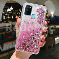 เคสสำหรับ Realme C17 ทรายเหลวในของเหลวกากเพชรฝาครอบโทรศัพท์ TPU ซิลิโคนใสแวววาว