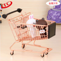 Spot parcel post Mini Supermarket Trolley Toy Large Mini Shopping Trolley Metal Model Crafts Play House Gift