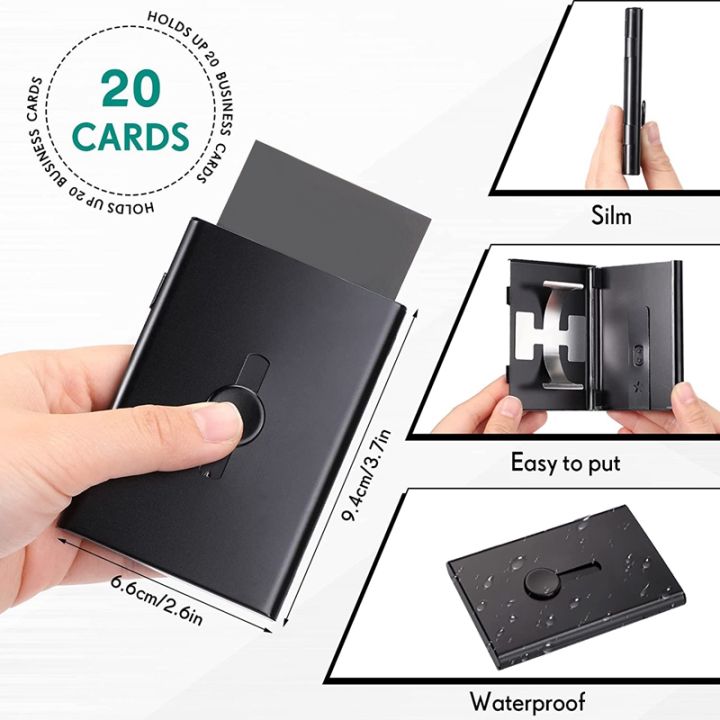 4-pack-slide-out-business-card-holder-thumb-drive-business-card-case-pocket-metal-card-case-for-credit-id-card