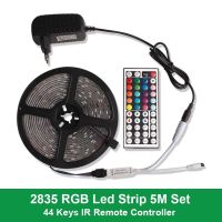 5M 10M 15M 2835 Rgb ไฟ Led Dc 12V Rgb เทปไดโอดริบบิ้นยืดหยุ่นแถบไฟ Led อะแดปเตอร์ควบคุมด้วยรีโมท Ir