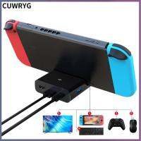 CUWRYG สำหรับ Nintendo SWITCH ขาตั้งแบบตั้ง USB C แท่นวางทีวี รองรับ HDMI ตัวแปลงวิดีโอ แท่นชาร์จไฟ ฮับยูเอสบี