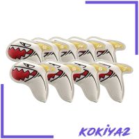 [kokiyaebMY] 9x Shark Golf Iron Head Covers Leather PU Golf Club Headcovers AWV0