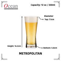 แก้ว Metropolitan B21312 แก้วโอเชี่ยน แก้วเบียร์ แก้วบาร์ ocean 330 ml 12 ออนซ์แข็งแรง ทนทาน เก็บเงินปลายทางได้ มีของพร้อมส่ง!