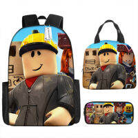 Upgraded Virtual World Elementary and Middle School Students Schoolbag Anime Backpack Backpack Lunch Bag Pencil Case