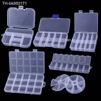 ✆✼✜ 5//10/15 Grids Clear Plastic Storage Jewelry Box Compartment Container for Beads Crafts Jewelry Fishing Tackles Earring Box Case