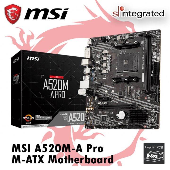 MSI A520M-A Pro M-ATX Motherboard AMD | Lazada