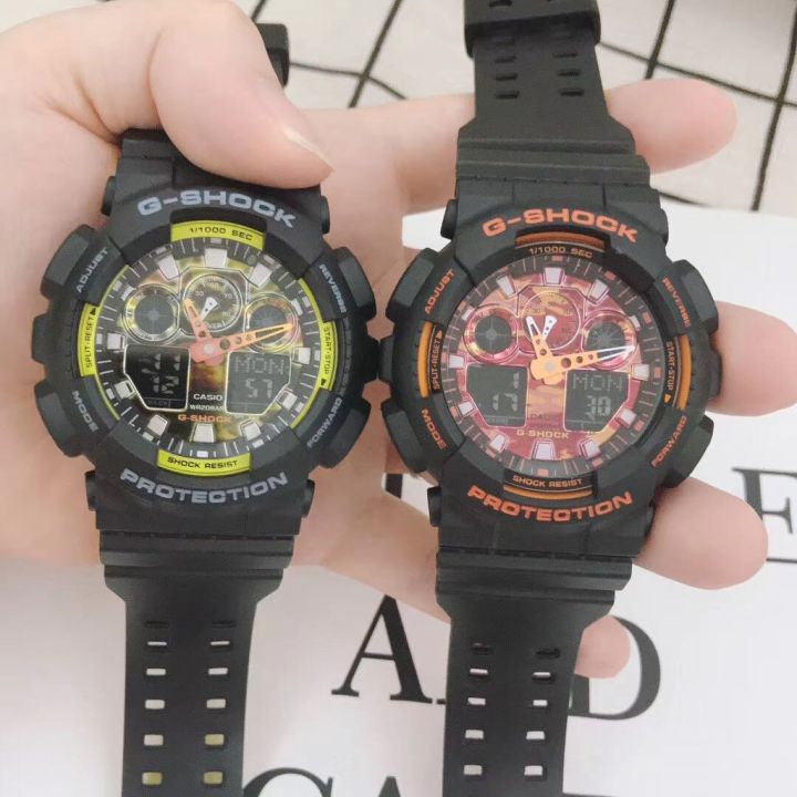 casio-g-shock-ga-100-นาฬิกาข้อมือแฟชั่น-ใส่ได้ทั้งชายและหญิง-สีเหลือง