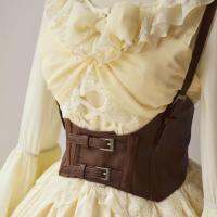 Vintage Women 39;s Corset Vest Steampunk Harness Strechy Waistcoat Wide Cincher with Buckle