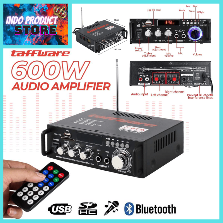 COD Taffware Bluetooth EQ Audio Amplifier Home Theater FM 600W