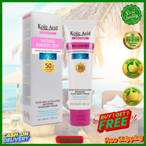 Kojic Acid Whitening Sunscreen Cream Spf 50 Face Whole Body Oil Control Waterproof 4011