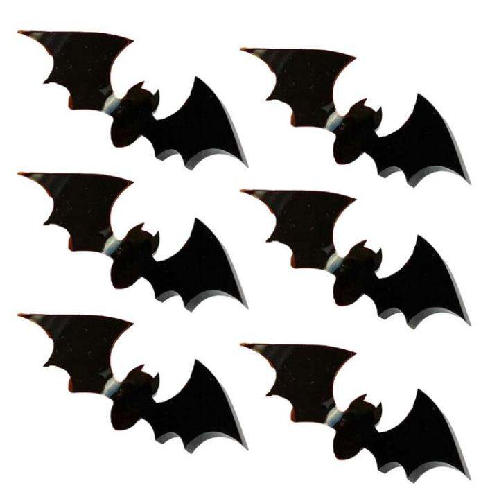 bat-cupcake-topper-6pcs-realistic-3d-black-bat-cupcake-picks-reusable-diy-cake-insert-topper-happy-halloween-props-for-halloween-theme-baby-shower-excitement