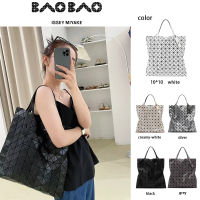 BaoBao ISSEY MIYAKE10x10 prism basic ของใหม่ แท้100%กระเป๋าถือทรงสี่เหลี่ยมขนมเปียกปูนเคลือบเงาความจุขนาดใหญ่ unisex