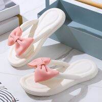 2023 Summer Bow Flip Flops Women Ladies Cute Soft Sole Eva Beach Slippers Fashion Sandals House Bathroom Non-Slip Shoes Slides