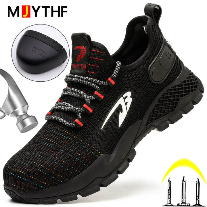 Men's Safety Work Shoes Men Boots Anti-Smashing Light Safety Shoes ...