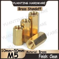 5 10Pcs M5 Length 10mm 50mm Female to Female Brass Standoff Spacer Hexagonal Stud Spacer Hollow Pillars Isolation Column