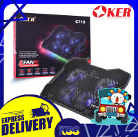 พัดลมระบายความร้อน OKER C718 COOLING PAD NOTEBOOK STAND &amp; COOLING PAD C718 รับประกัน 6 เดือน