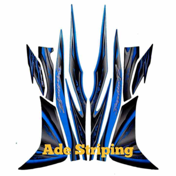 STIKER STRIPING LIS BODY MOTOR YAMAHA JUPITER Z 2010 BIRU STANDAR FULL