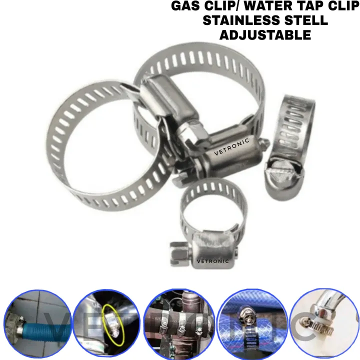 Hose Clip kunci pipe Clamp jubilee clip 8mm-165mm Stainless Steel Tri ...