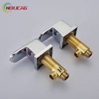 New Chrome Deck Mounted Brass Bathtub Faucet Switch Valve Bathroom Hot and Cold Control Handle for Tub Mixer Taps