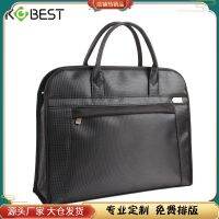 [COD] Large-capacity multi-functional waterproof portable a4 file briefcase men and women fashion Oxford business printing logo