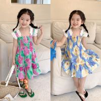 CUTE BABY?พร้อมส่ง?ชุดเดรสเด็กผู้หญิง กระโปรงลายดอกไม้ สำหรับเด็กผู้หญิง(445)