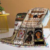 【CW】☊▧◇  Dachshund Dog Blanket Gifts Dogs Pattern for Couch Sofa Bed Room Suitable All